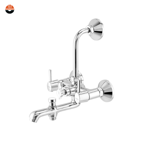 CERA-(F1017403)Ripple wall mixer Wall mixer (3-in-1) with arrangement for both telephonic hand shower and overhead shower with bend pipe - Image 3