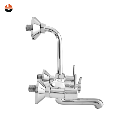 CERA-(F1017401)Ripple wall mixer Wall mixer with bend pipe for overhead shower - Image 2