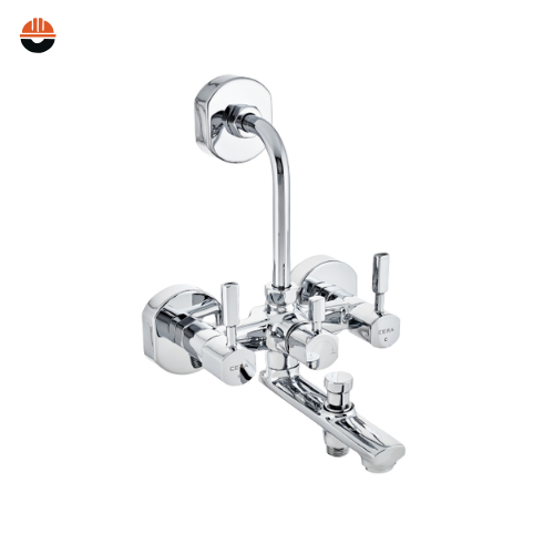 CERA-(F1014403)Gayle wall mixer Wall mixer (3-in-1) with arrangement for both telephonic hand shower and overhead shower with bend pipe
