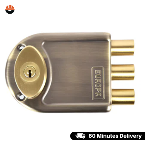 Europa Main Door Lock Antique Brass/Nickel Steel, Single Door Lock