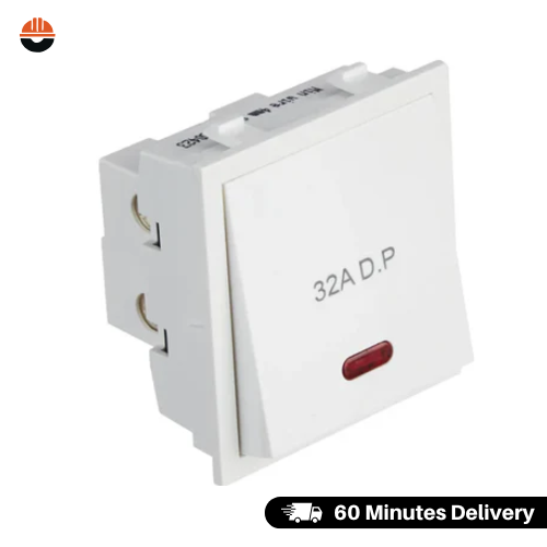 Anchor Roma 32A DP Power Switch with Indicator, 1 Way, White 2 Module