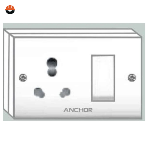 ANCHOR S.S.Combined Jb Box 2Fixingholes Socket With Switch