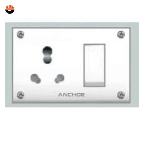 ANCHOR Uni. S.S.Combined. 4 Fixing Holes Socket With Switch 50665