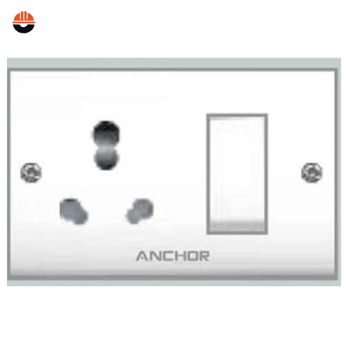ANCHOR Uni. S.S.Comb. 2 Fixing Holes Socket With Switch 39447