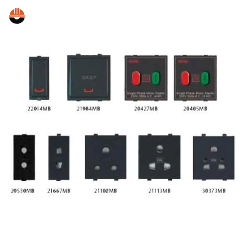 Anchor Roma Classic 6A 2 Module 3 Pin Black Socket, 21102MB (Pack of 10)